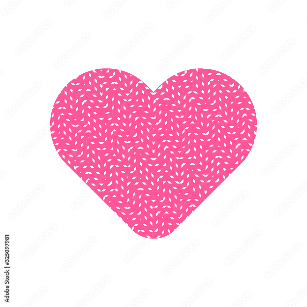 Pink heart symbol vector isolated on white background.