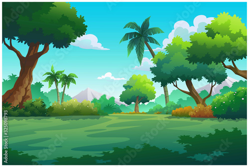 Basic RGBVector illustration mountain and sky color bright.