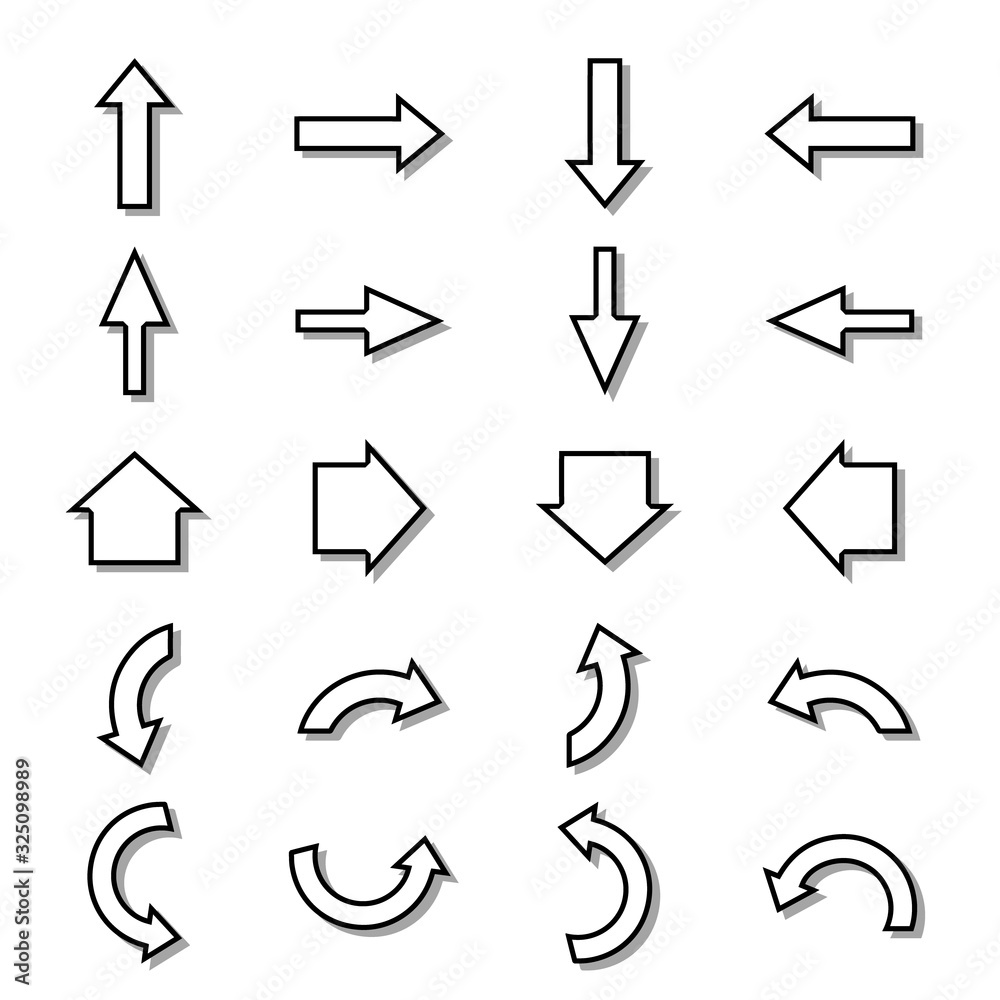 Bikablo - presentation scheme technique - Arrow set gray shadow Bikablo - presentation scheme technique - Arrow set gray shadow