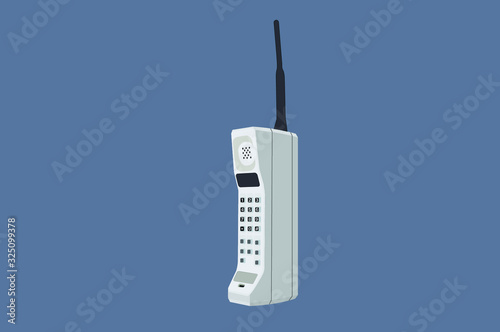 Vector Isolated Illustration of an 80s Cellphone 