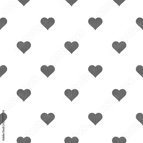 Black heart symbol repeat pattern isolated on white background vector. Zigzag in heart sign.