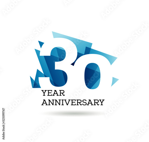 30th years anniversary label for celebration of company