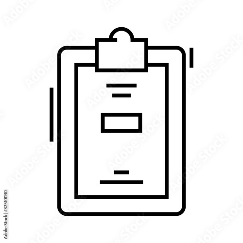 Clipboard line icon, concept sign, outline vector illustration, linear symbol.