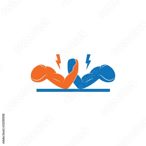 arm wrestling vecor icon illustration design