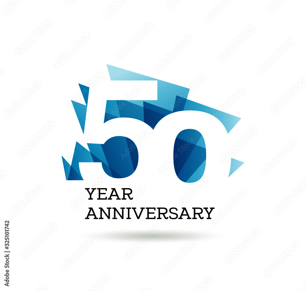 50th years anniversary label for celebration of company - obrazy, fototapety, plakaty 