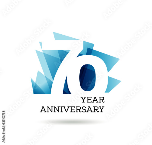 70th years anniversary label for celebration of company