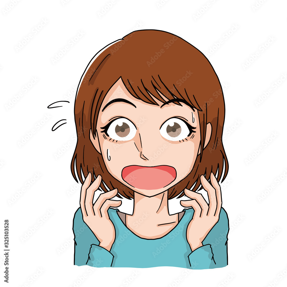 女性 驚き びっくり 焦る 女性 驚き びっくり 焦る