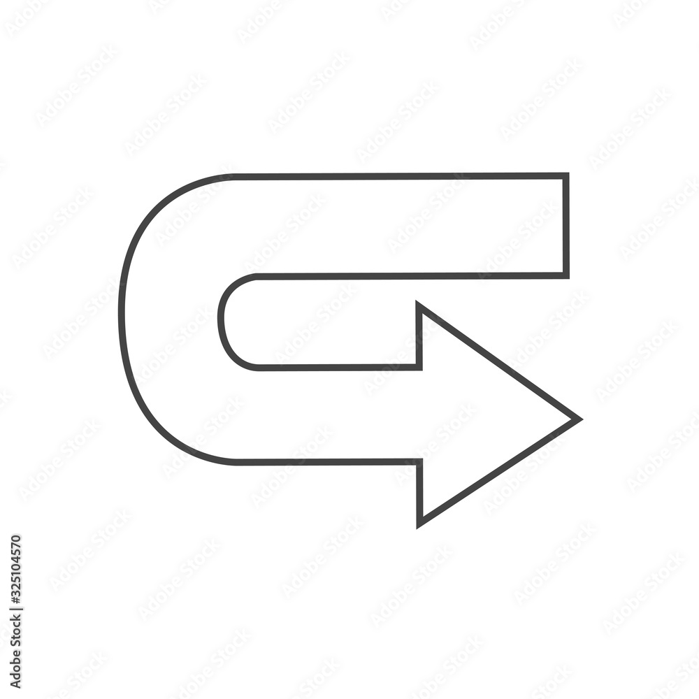 black arrow line icon on white background black arrow line icon on white background