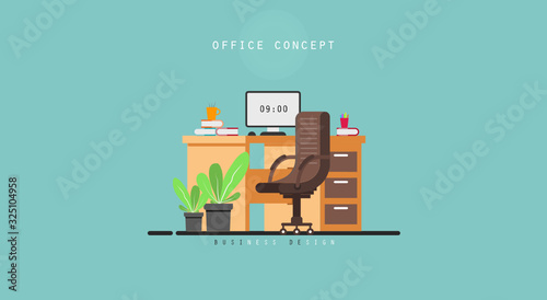 office  learning and teaching To work Using a design program vector illustration