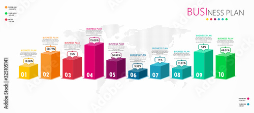 Infographic 3D elements or diagrams of education businesses can be used in teaching 