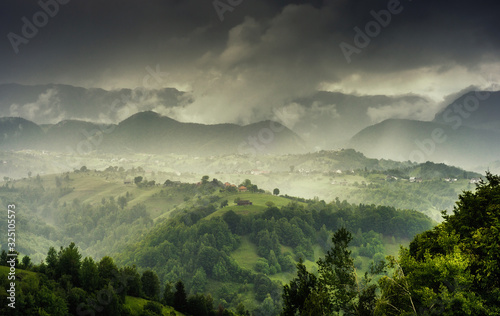 clouds over mountains