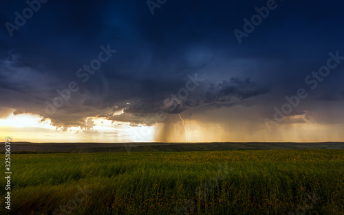 Storm at sunset