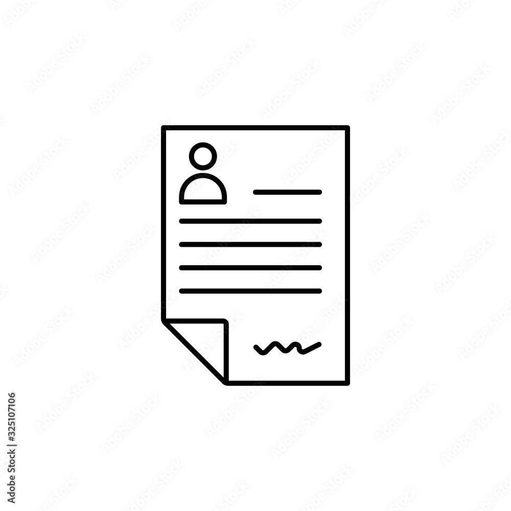 cv, job, resume line illustration icon on white background cv, job, resume line illustration icon on white background