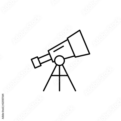 astronomy, space, telescope line illustration icon on white background © FIDAN