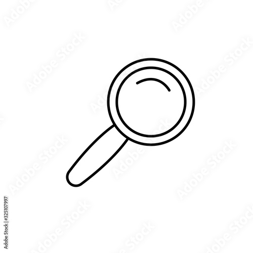 find, search, zoom line illustration icon on white background