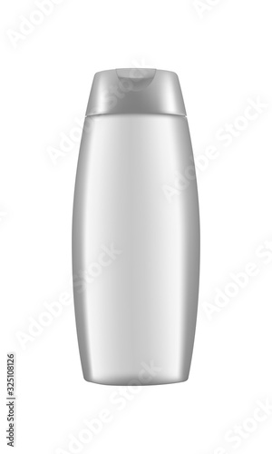 Realistic shampoo blank bottle for packaging design