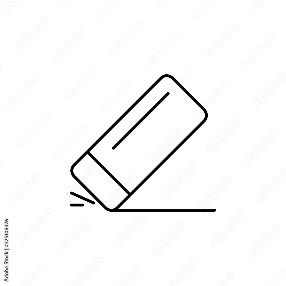 eraser, school line illustration icon on white background eraser, school line illustration icon on white background