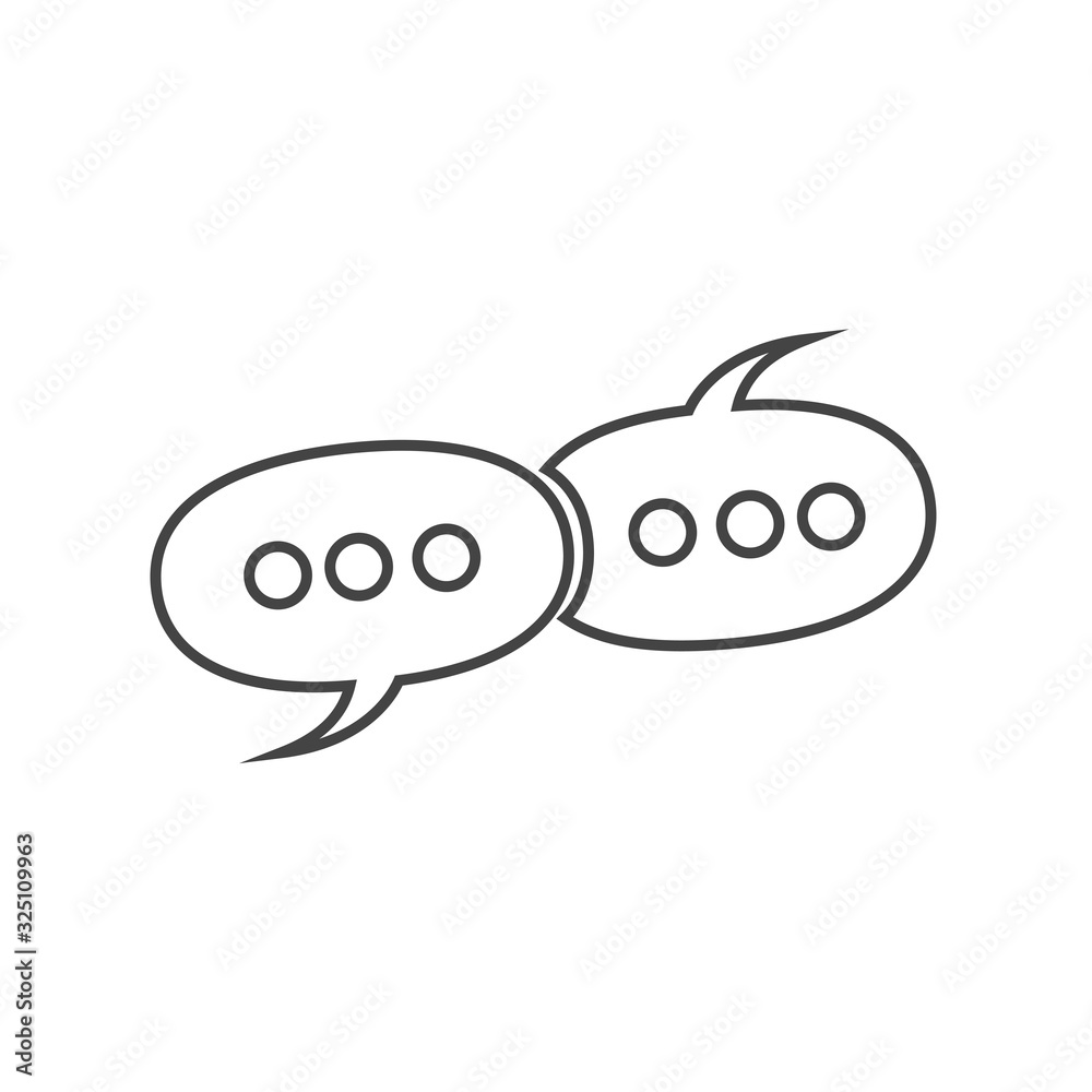 Chat vector line icon. Speech bubble Chat vector line icon. Speech bubble