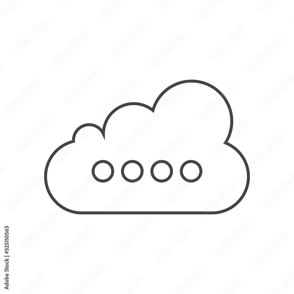 cloud line icon vector on white background cloud line icon vector on white background