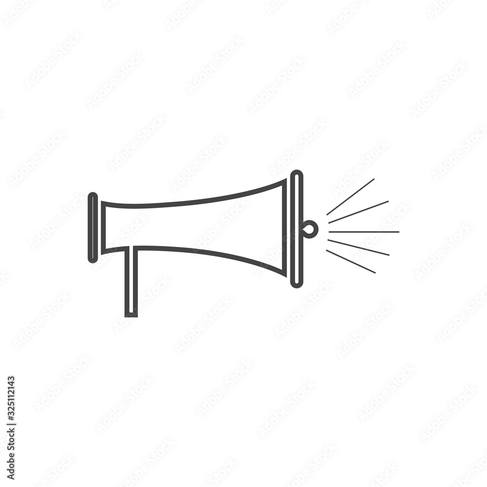 Megaphone line icon on white background Megaphone line icon on white background
