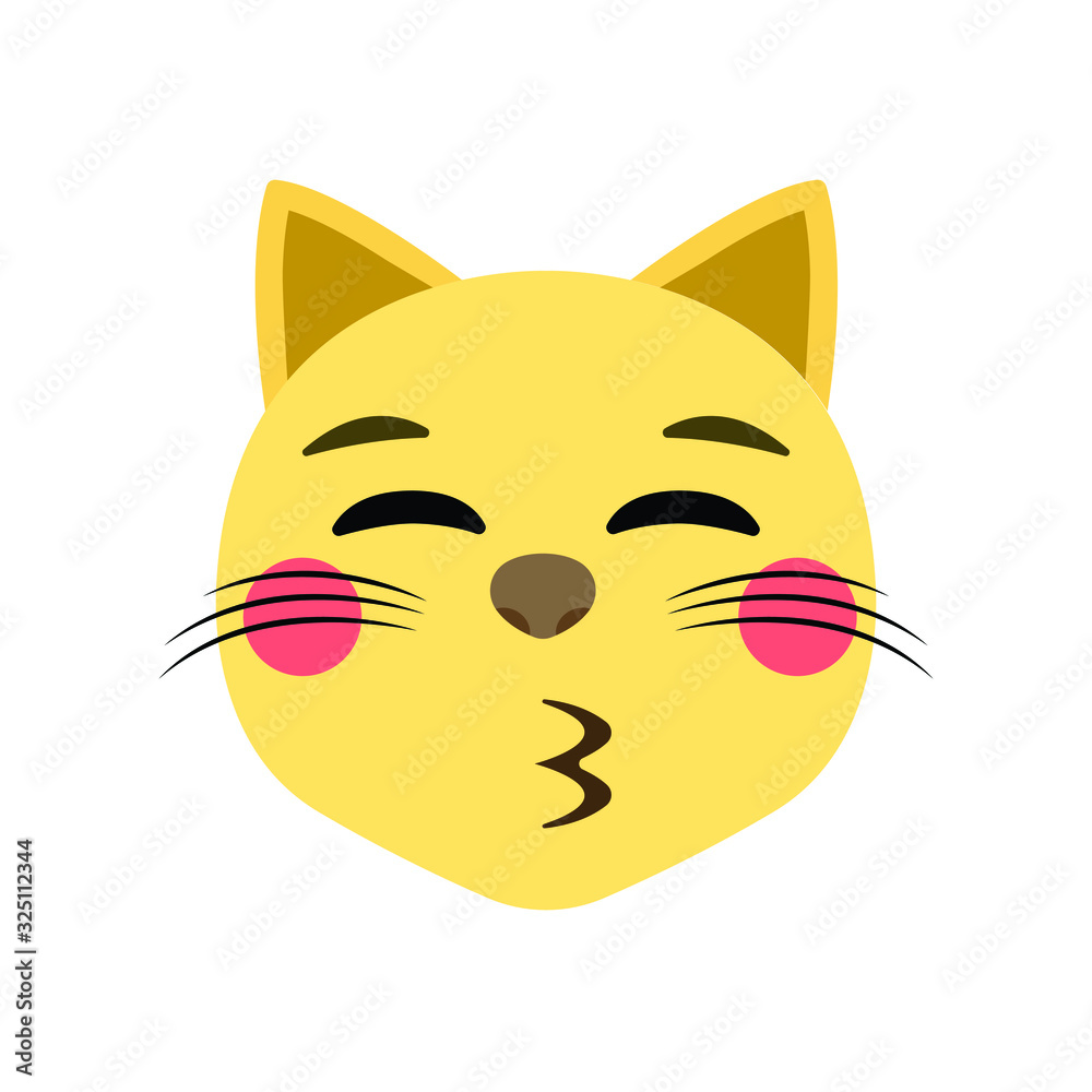 Kissing cat face emoji vector Kissing cat face emoji vector
