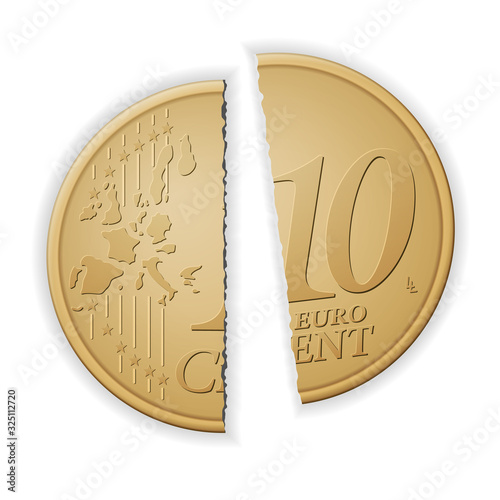Broken ten euro cent