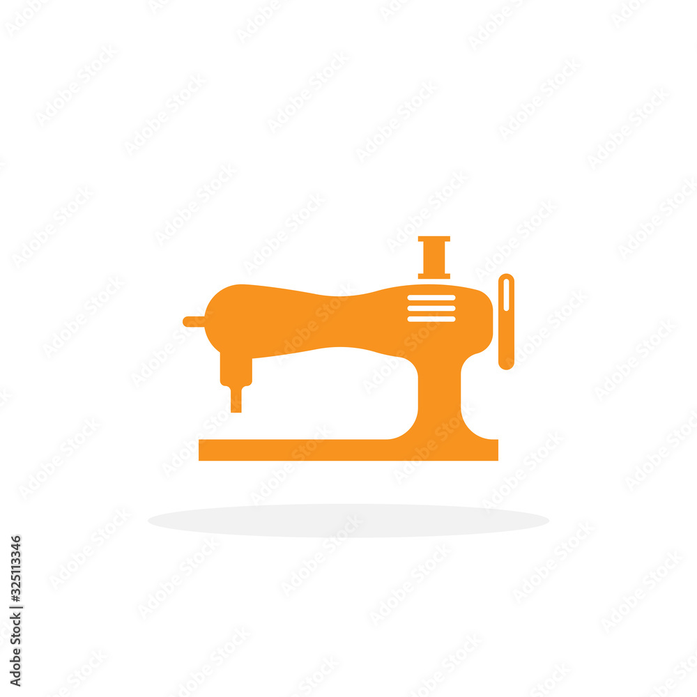 Sewing machine solid icon on white background Sewing machine solid icon on white background
