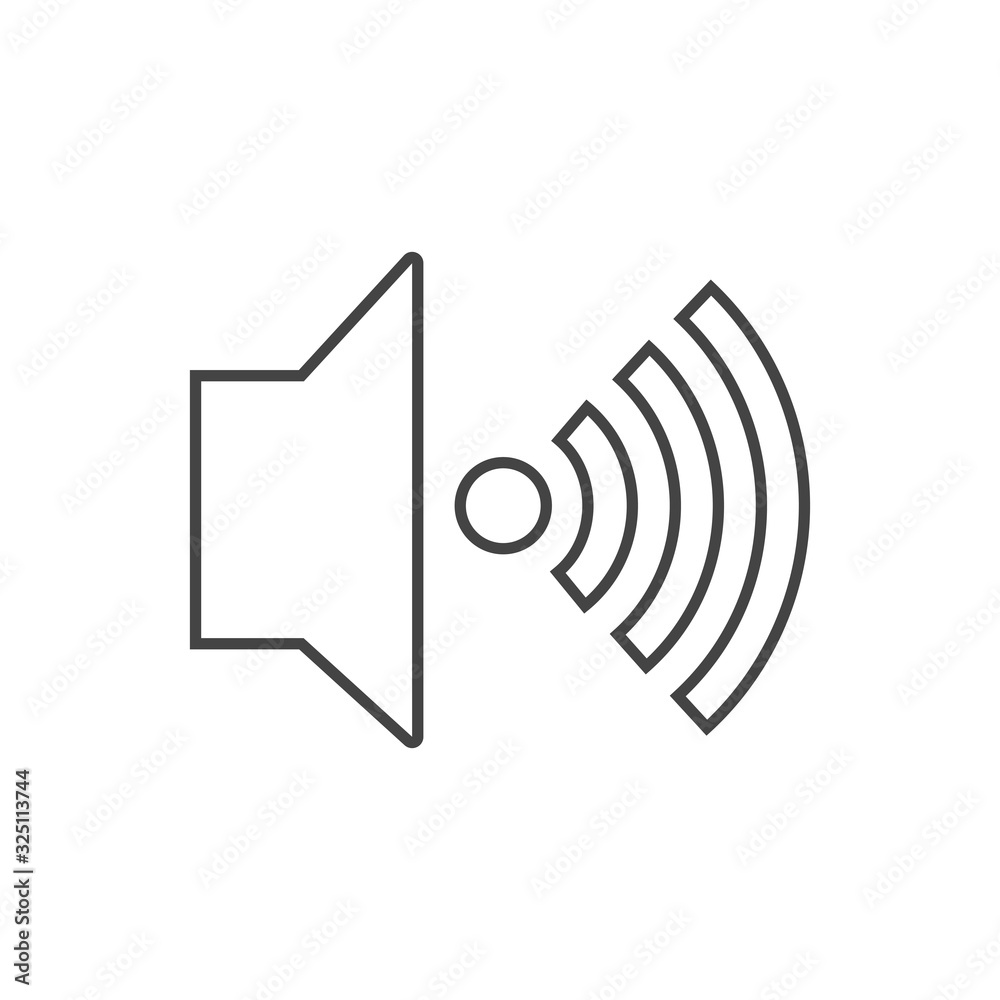 Audio speaker volume on line art icon Audio speaker volume on line art icon