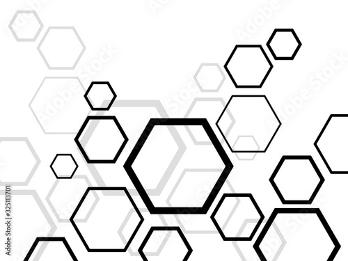 Abstract hexagon background, molecular structure, geometric shape with hexagons. Vector illustration