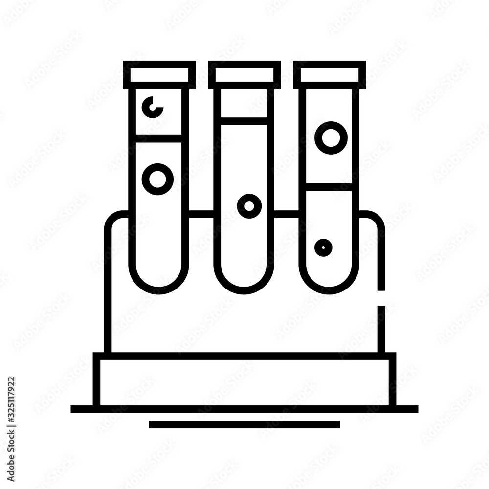 Clinical reserch line icon, concept sign, outline vector illustration, linear symbol. Clinical reserch line icon, concept sign, outline vector illustration, linear symbol.