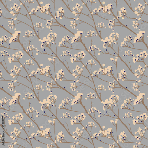 Wallpaper with blossom of trees. Pattern