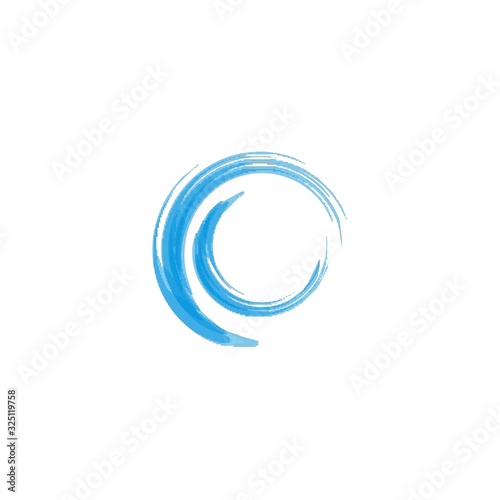 Illustration abstract brush wave logo vector