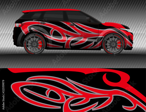 Car livery wrap decal  rally race style vector illustration abstract background