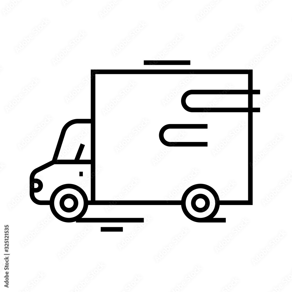 Cargo dilevery line icon, concept sign, outline vector illustration, linear symbol. Cargo dilevery line icon, concept sign, outline vector illustration, linear symbol.