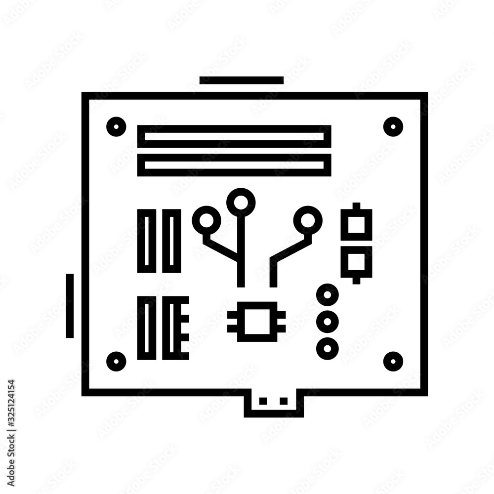 Computer details line icon, concept sign, outline vector illustration, linear symbol. Computer details line icon, concept sign, outline vector illustration, linear symbol.