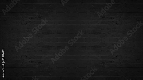Dark black anthracite damaged rustic brick wall texture background