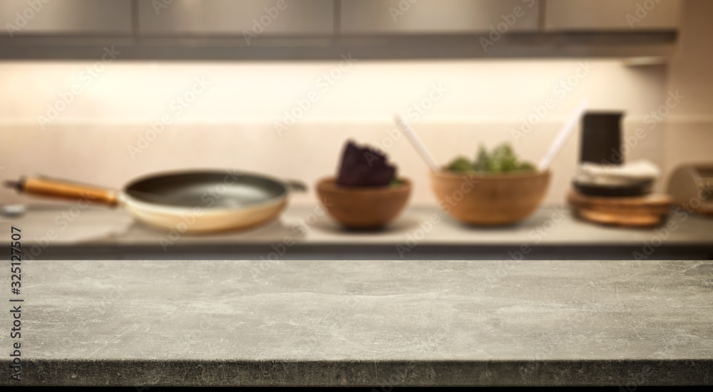 Desk of free space in kitchen interior and free space for your food Desk of free space in kitchen interior and free space for your food