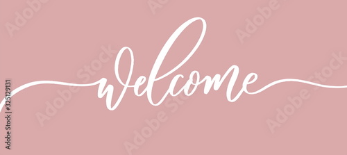 Welcome - calligraphic inscription with with smooth lines.