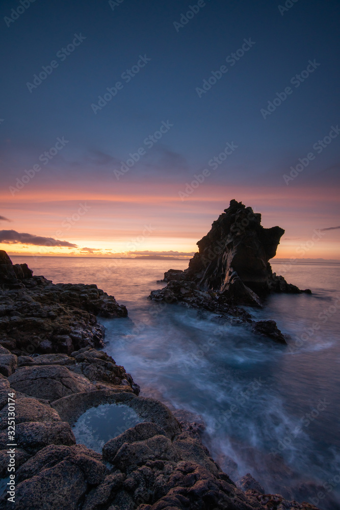 Colorful sunrise at Madeira Island