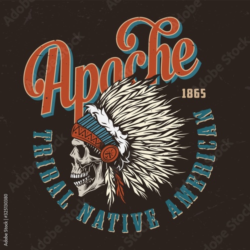 Authentic wild west colorful emblem