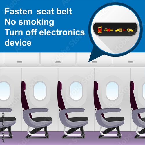 airplane safety sign seat belt electronic device transportation