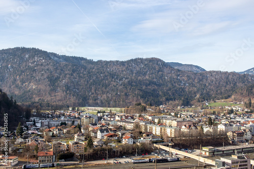 Panoramic view of Kufstein Austria, wonderful mountain panorama with a distant view © corinnah