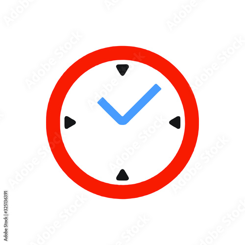 Free Download clock with blue and red color filled vector icon - GFXLoad