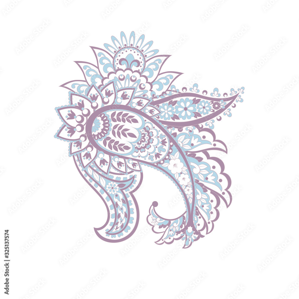 isolated paisley vector ornament