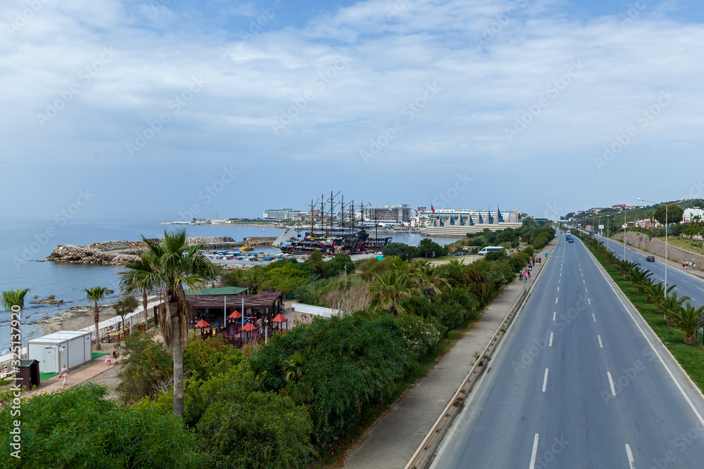 A state highway near the shore in Turkey