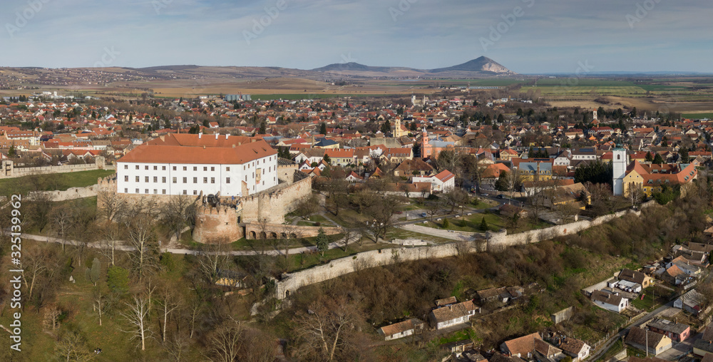 Beautiful panorama with castle in Siklos hungary
