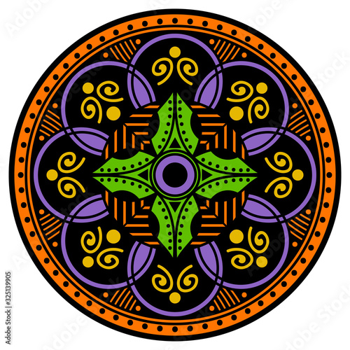 Decorative hand-drawn round pattern in the form of a mandala  vector isolated on white