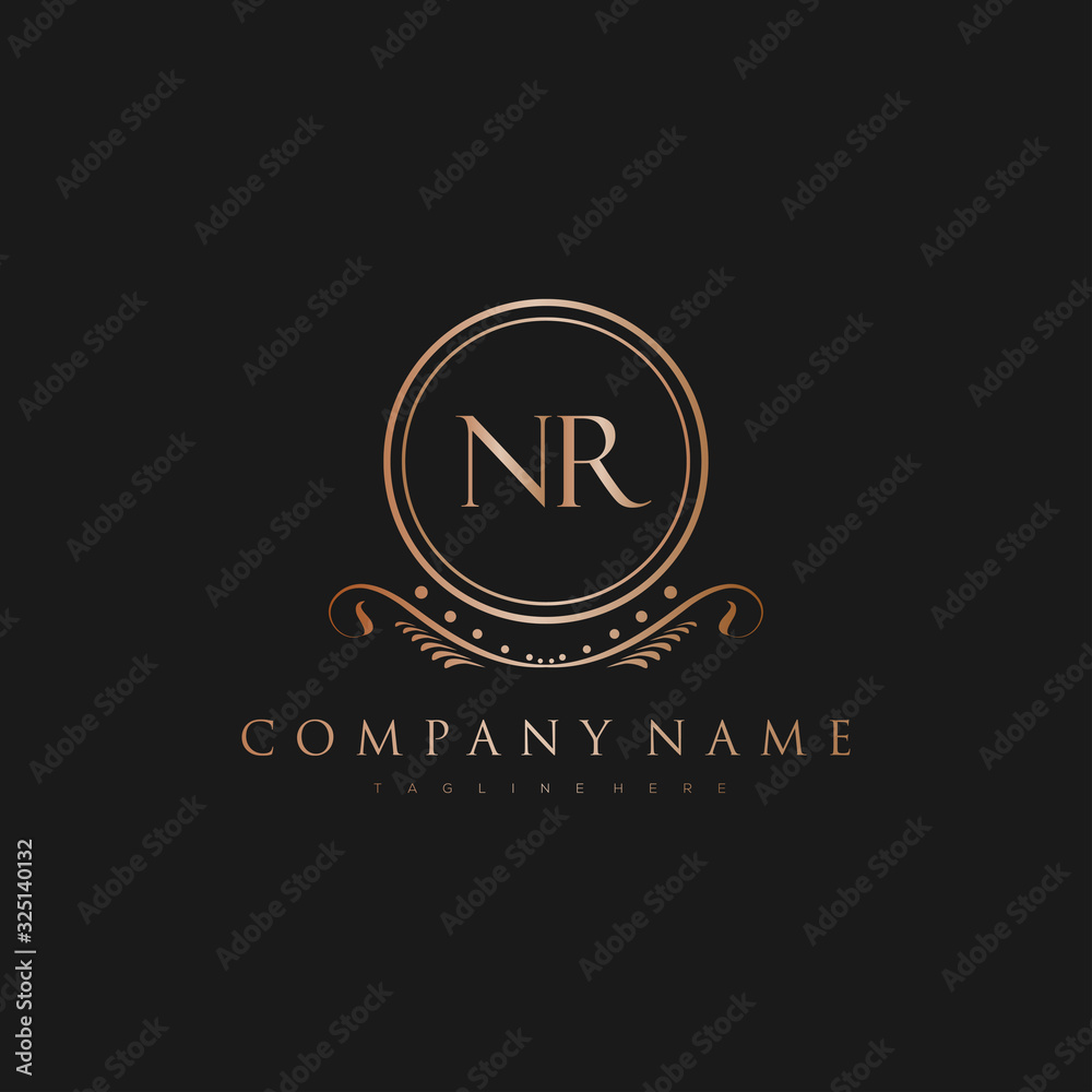 NR Letter Initial with Royal Luxury Logo Template. Stock Vector | Adobe ...