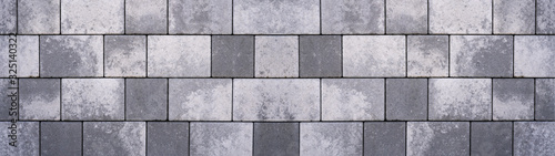 Quadro su tela Gray concrete stone pavement texture background banner panorama