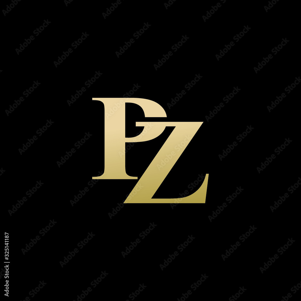 Pz logo initial letter monogram with abstract Vector Image